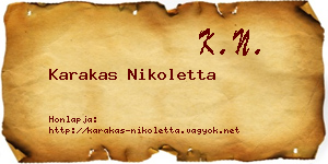 Karakas Nikoletta névjegykártya